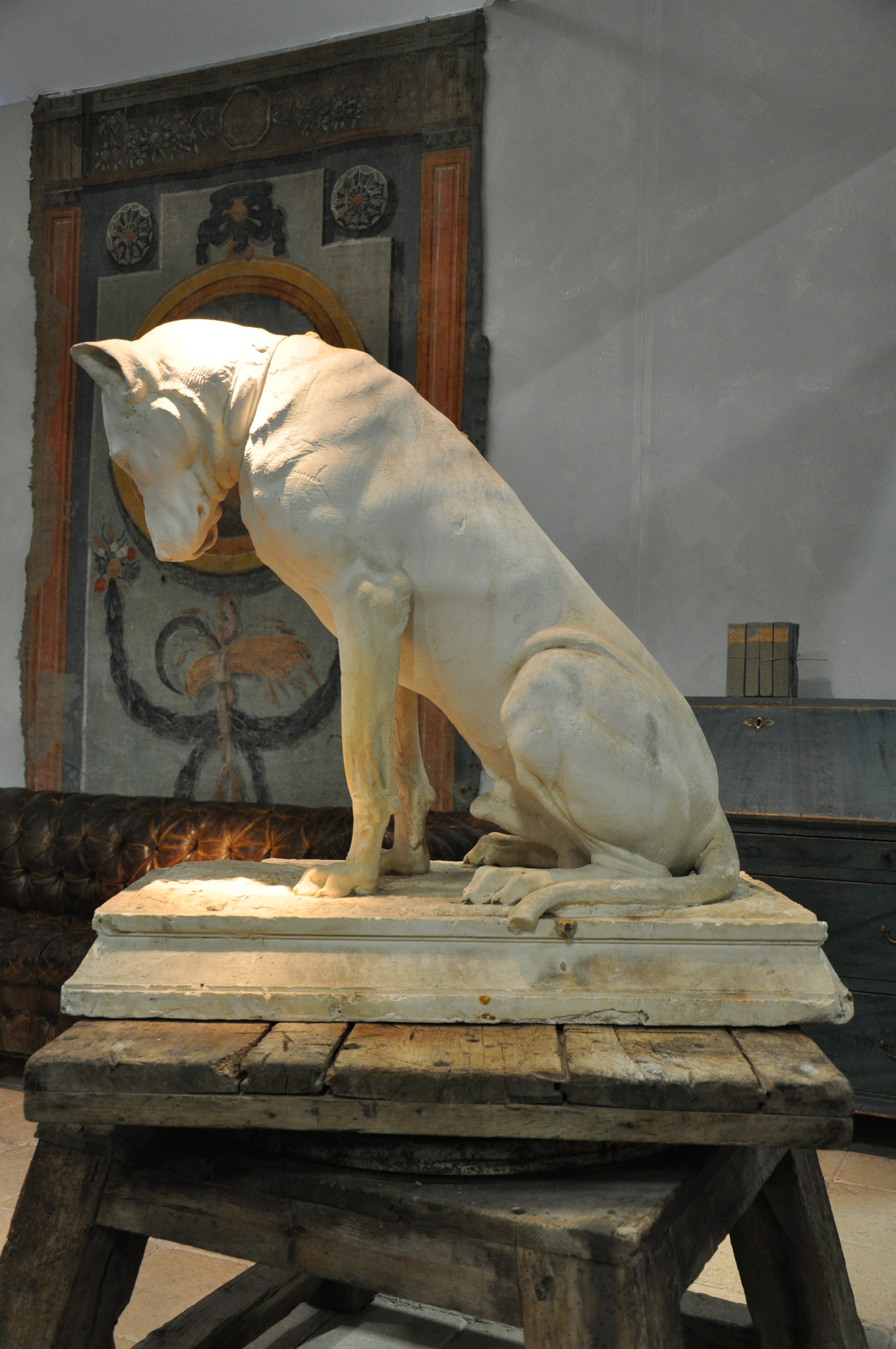 A French 19th century sculpture of a dog