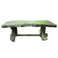 French Art Populaire Table Made from an Oak Tree circa 1900