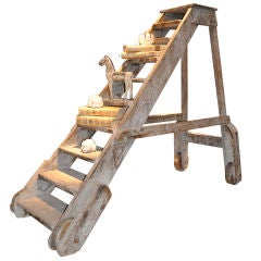 FRENCH 19C WOODEN LADDERS FROM A SCULPTOR`S STUDIO
