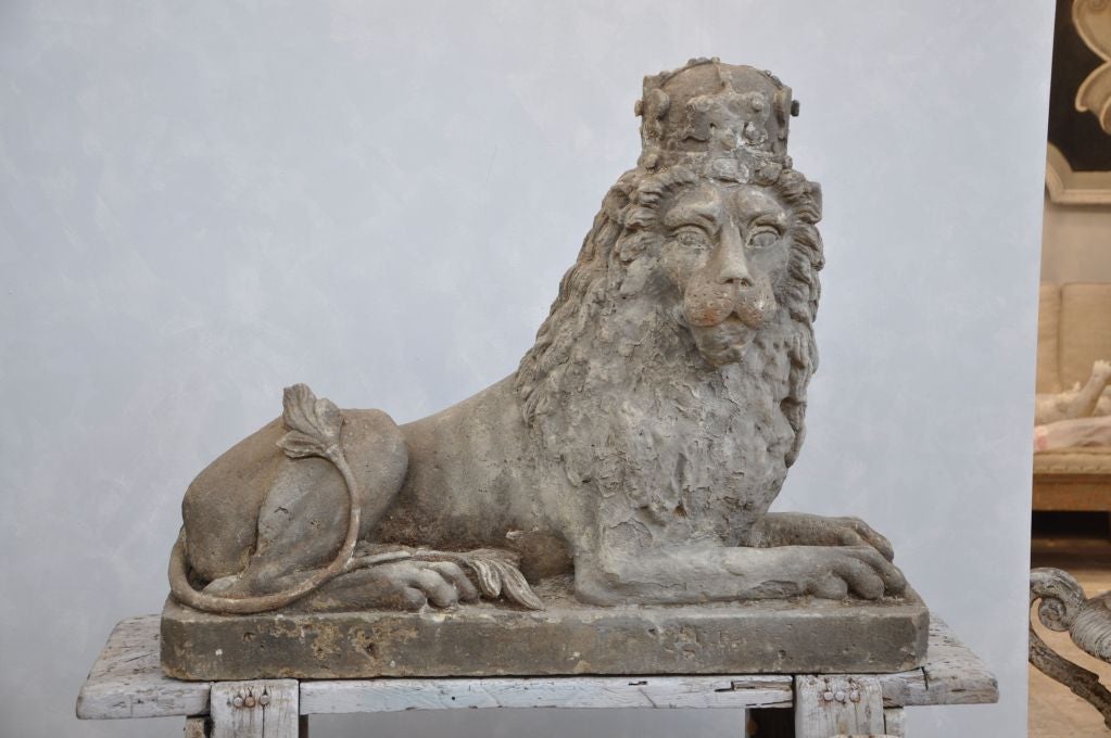 Exceptional French Stone Lion