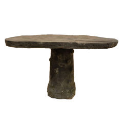 Italian Pietra Serena Oval Stone Table