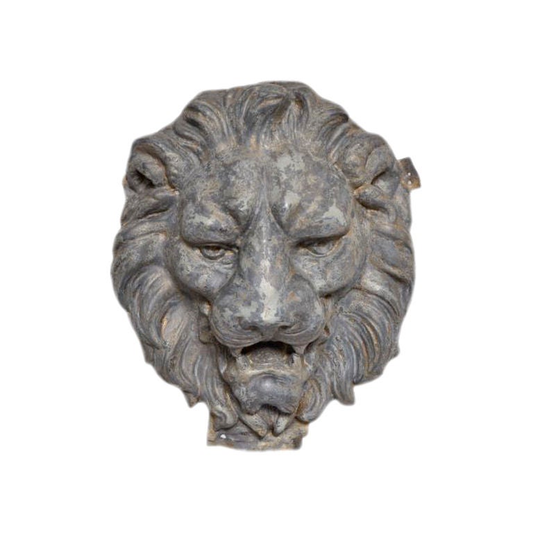 French Zinc Lion's Head