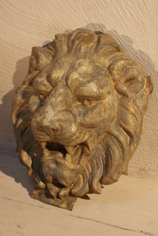 French Zinc Lion's Head 2