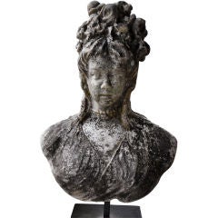 A French Early Nineteenth Century Marble Bust Of Flora