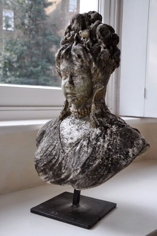 A French Early Nineteenth Century Marble Bust Of Flora