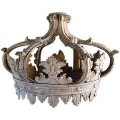 Antique Italian 18c Carved Wooden Corona