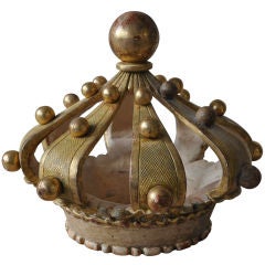 A French 18c Carved Wooden Crown