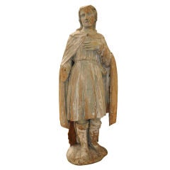 A French 18c Carved Wooden Statue of a Chevalier
