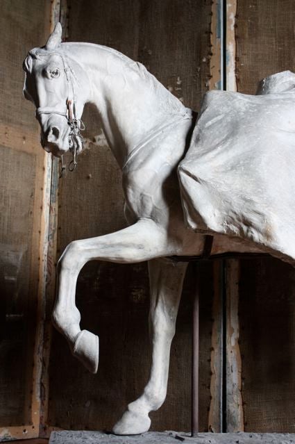 An Exceptional French Nineteenth Century Plaster Horse by Pierre Jules Mene