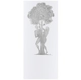 Antique Figural Etched Glass Panel Adam and Eve