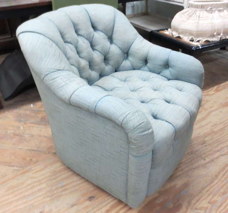 Pair Of Ward Bennett Tufted Chairs By Brickel Associates