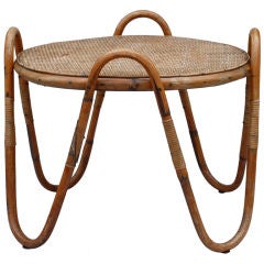 19th Century French Rattan And  Bamboo  Coffee  Table