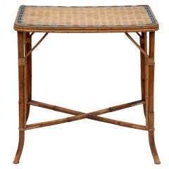 19th Century French Rattan And  Bamboo  Tea  Table