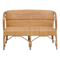 19th  Century  French  Rattan & Bamboo Settee