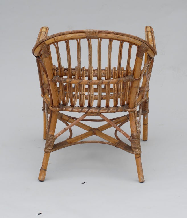 19 Th  Century French Bamboo Arm Chair In Good Condition In Bedford, NY