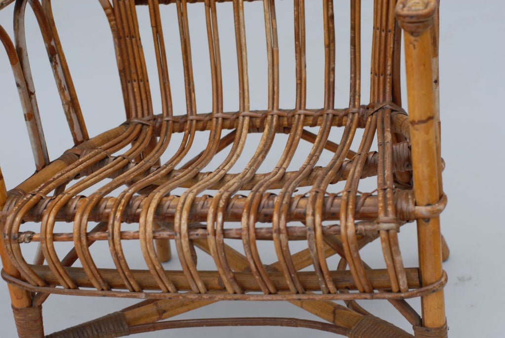 19 Th  Century French Bamboo Arm Chair 1
