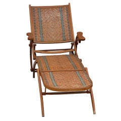 19th Century  French  Wicker  & Wood Chaises  Longues