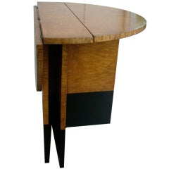 1930's modernist drop leaf table / console