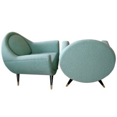 1950's armchairs, pair