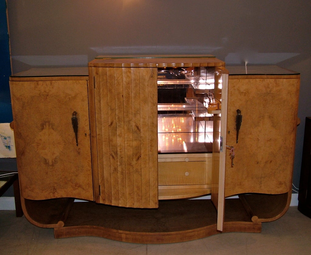 Mid-20th Century 1930's art deco u-base cocktail cabinet / sideboard For Sale