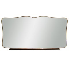 Vintage large Italian brass overmantle mirror