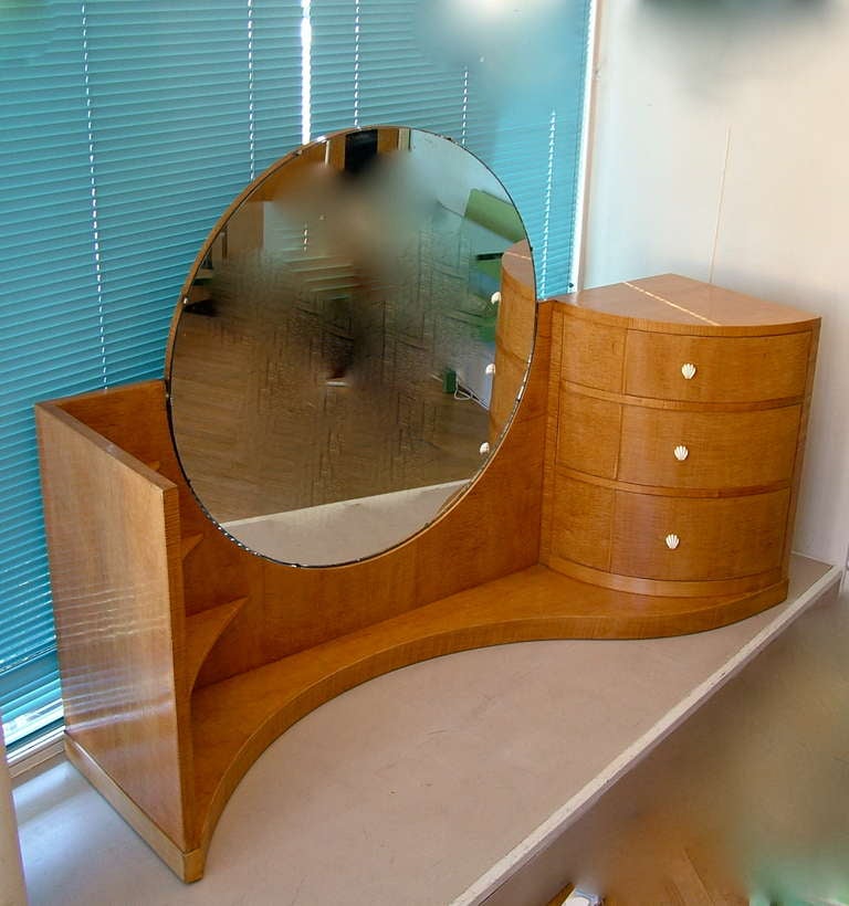 a 1930's dressing table designed by Betty Joel, signed and dated 1937