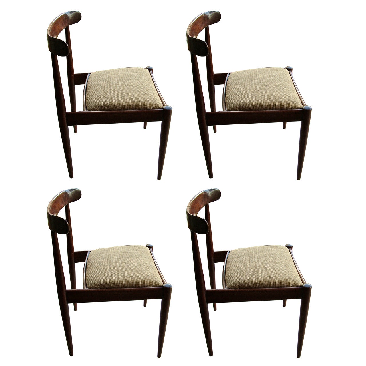 Alfred Hendrickx, set of 4 rosewood chairs For Sale