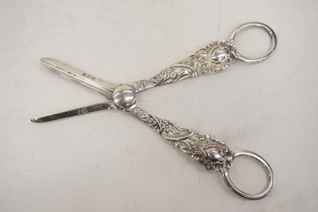 Antique Sterling Silver Grape Shears 1