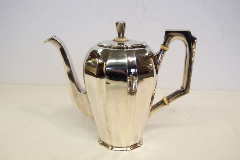 Art Deco Austrian Silver .800 Tea & Coffee Set with Tray  For Sale 3