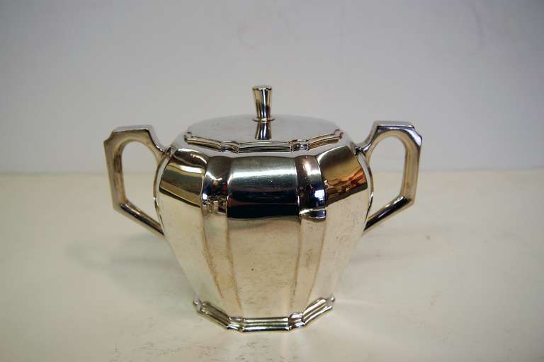 Mid-20th Century Art Deco Austrian Silver .800 Tea & Coffee Set with Tray  For Sale