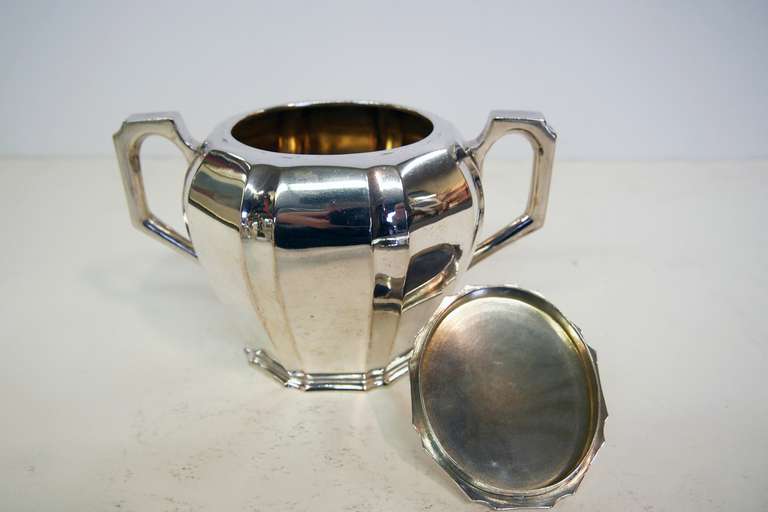 Art Deco Austrian Silver .800 Tea & Coffee Set with Tray  For Sale 1