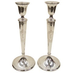 Pair of  10" Sterling Silver Candlesticks