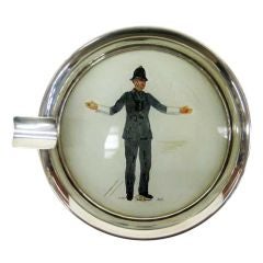 Sterling Silver & Enamel 'Bobby' Ashtray.