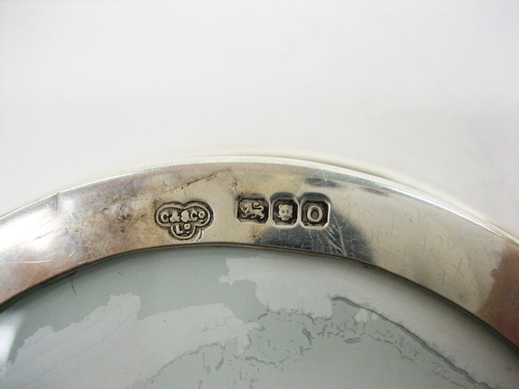 Sterling Silver & Enamel 'Bobby' Ashtray. In Good Condition In Vancouver, BC