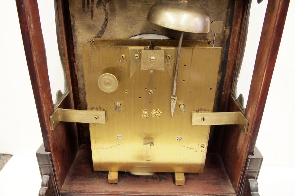 Wood Antique Chinese Bracket Clock made by Xue Chueng