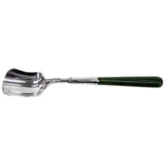 Antique Serling Sugar Shovel with Jade handle dated 1903