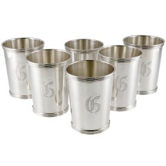 Six Sterling Silver Mint Julep Cups