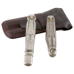 Antique Silver (.800) Owl Pencil 
Penknife Set