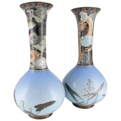Pair of Antique Japanese Cloisonne Vases