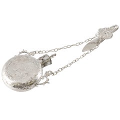 Antique Sterling Silver Perfume Bottle for Chatelaine