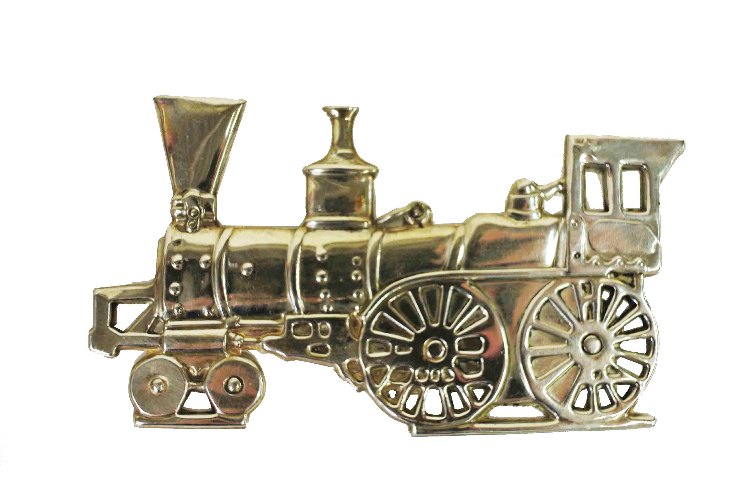 Sterling Silver Christmas Tree Locomotive Ornament by Gorham For Sale