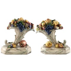 Pair of  Fruit Cornucopia by Freeman Leidy