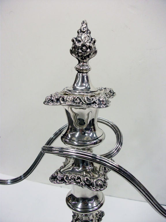 English A Pair of Ornate Silverplated CANDELABRA