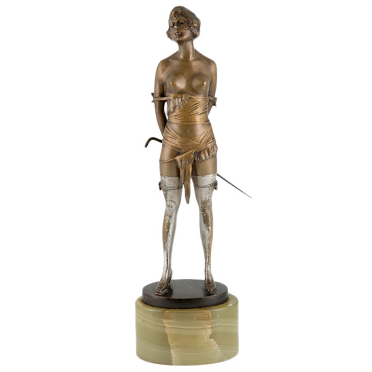 The Riding Crop Art Deco Bronze by Bruno Zach For Sale