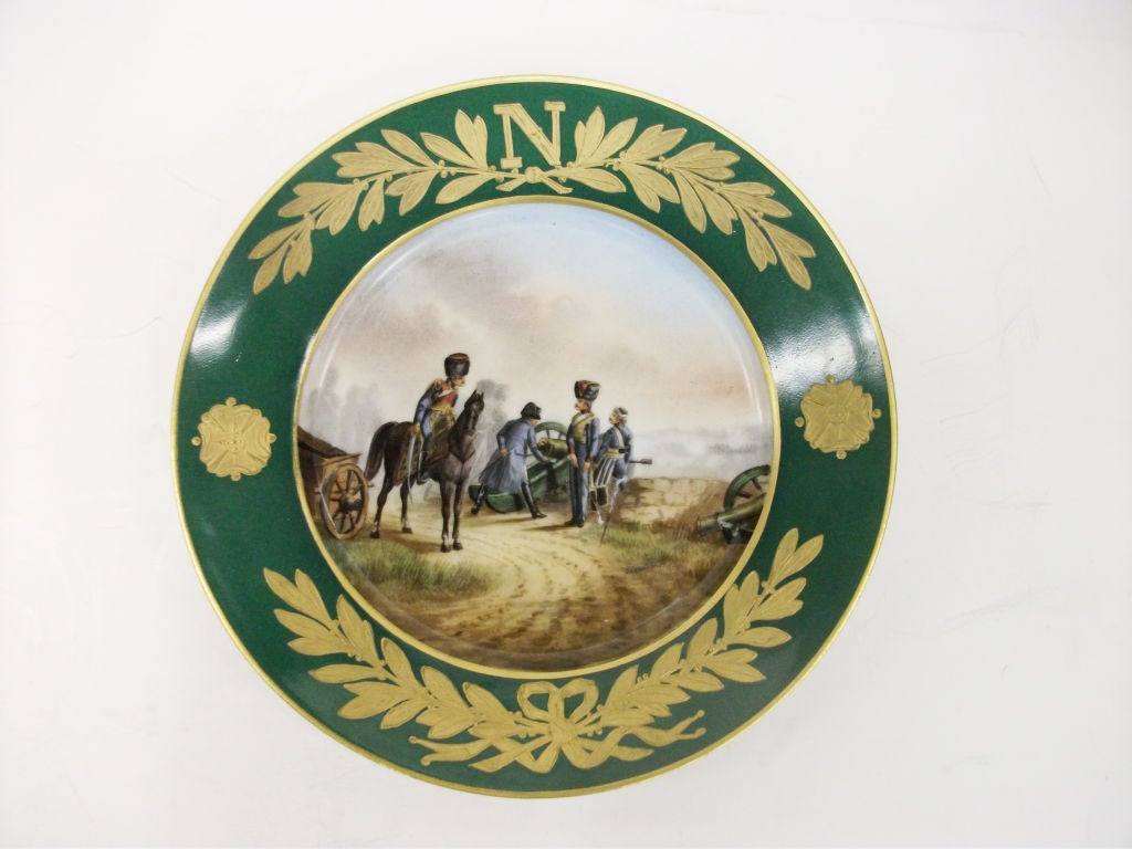 French Pair of Napoleonic Sevres Porcelain Plates