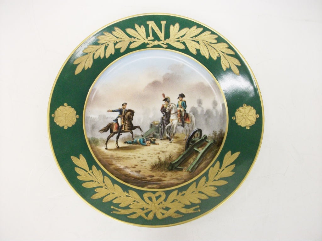 19th Century Pair of Napoleonic Sevres Porcelain Plates
