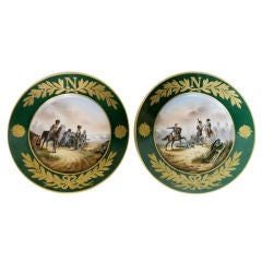 Pair of Napoleonic Sevres Porcelain Plates