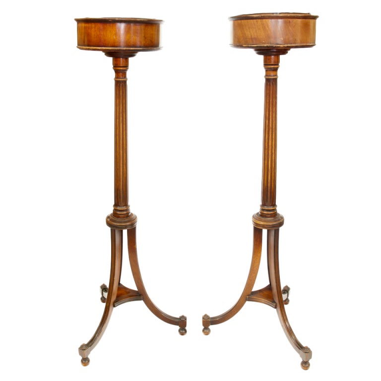 Pair of Mahogany Georgian Style Fern Stands For Sale