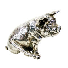 Novelty Sterling Silver Pig