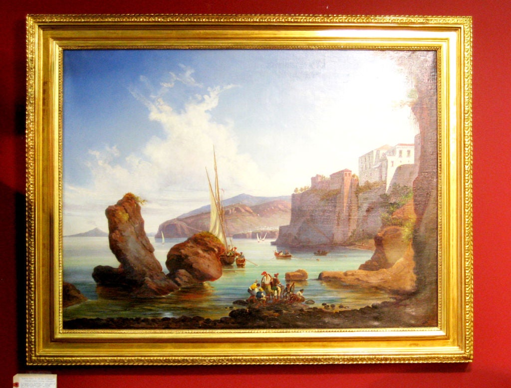 A classic Grand Tour Oil Painting on canvas of this part of the Italian Mediterranean coast.